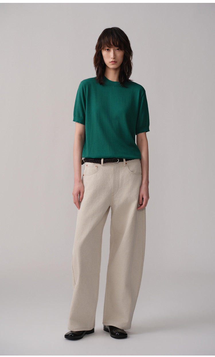 3D Cut Patchwork Silhouette Casual Pants