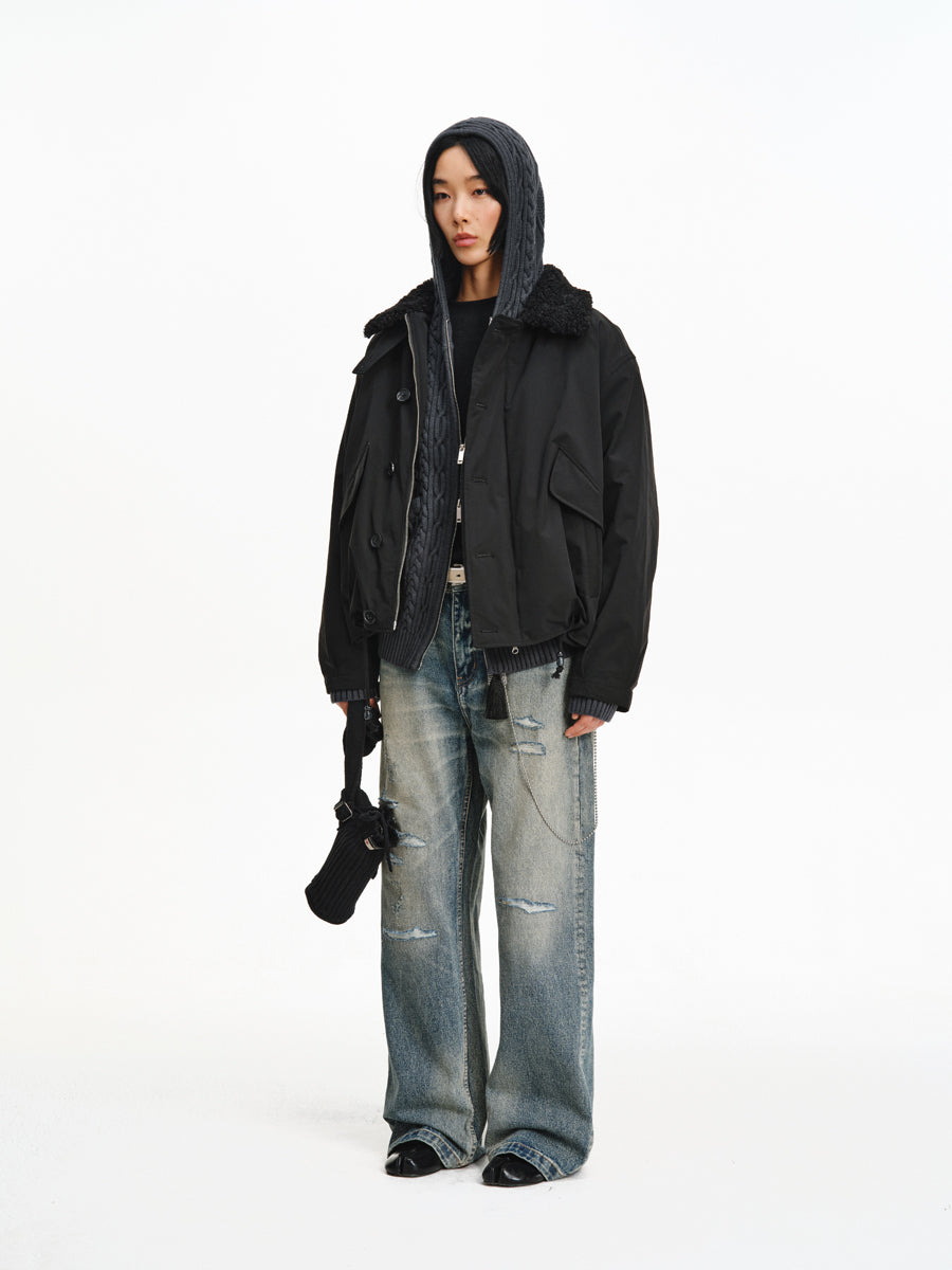 Oversized Drawstring Jacket