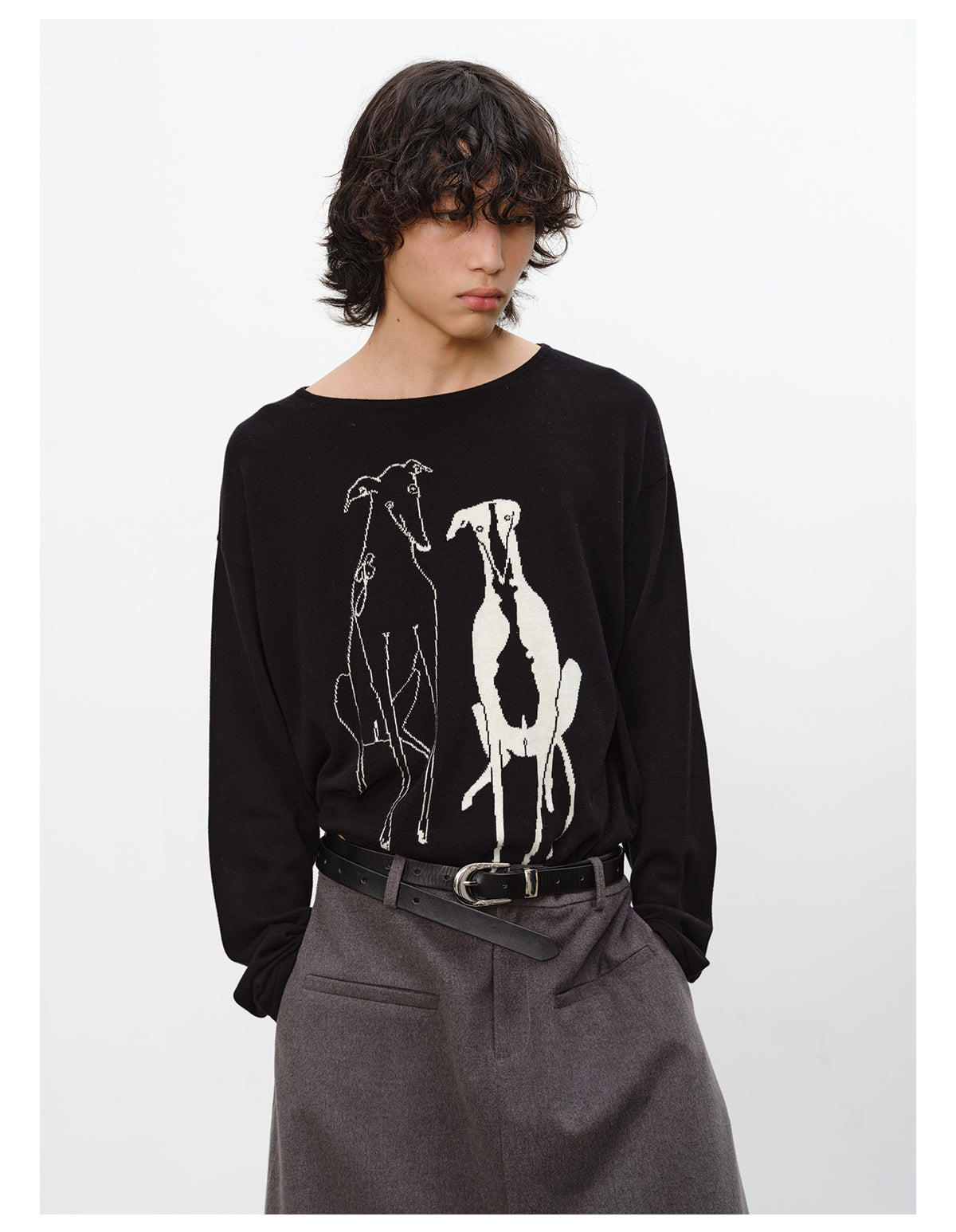 Drop-shoulder sweater