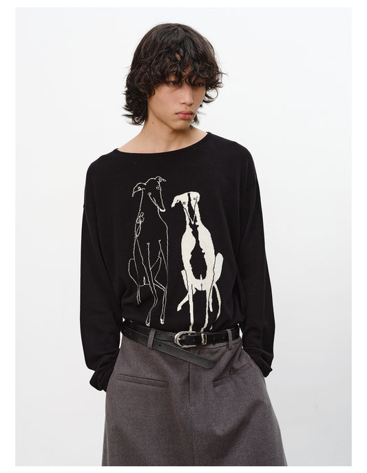 Drop-shoulder sweater