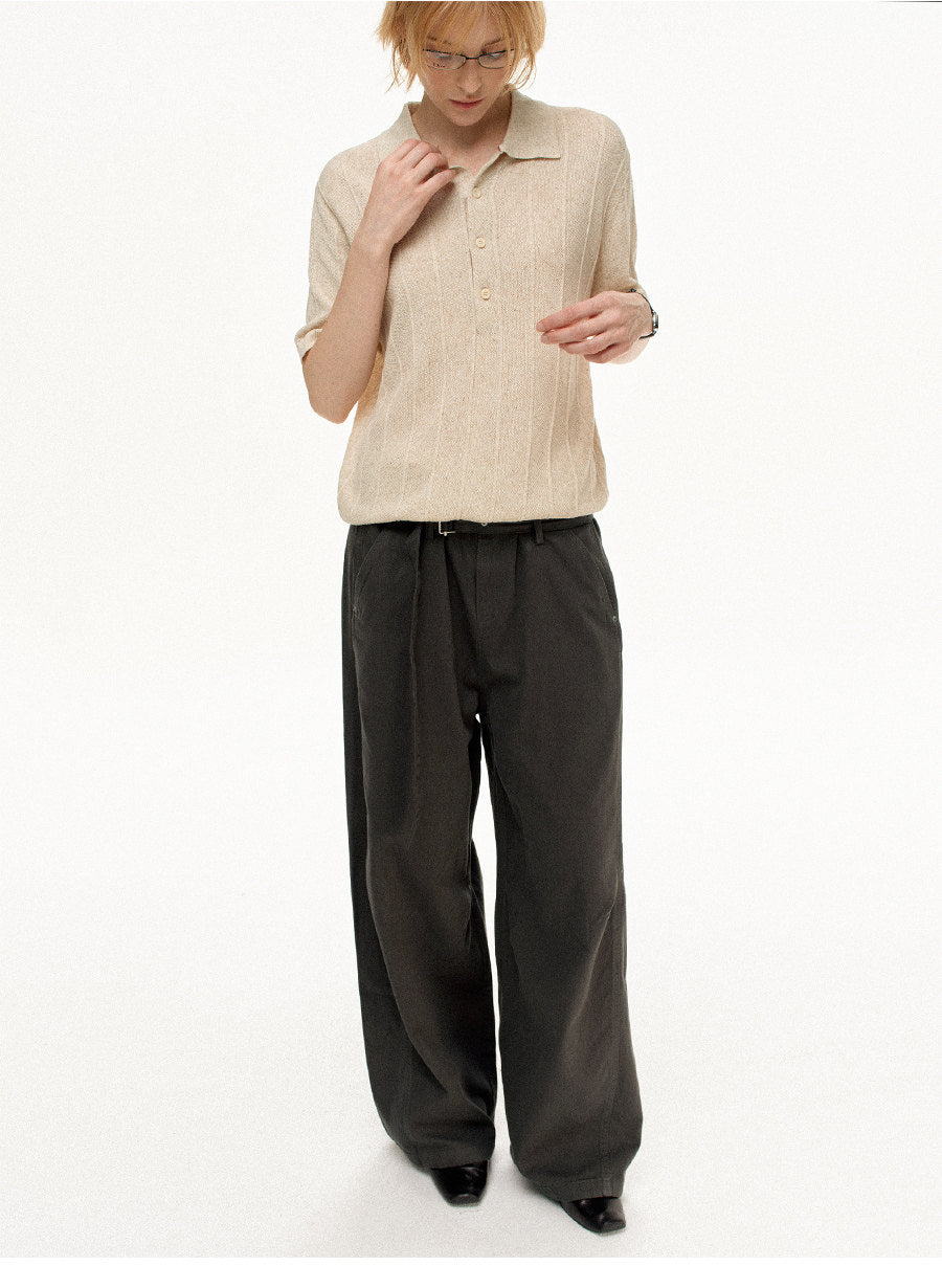 Straight-leg wide-leg pants