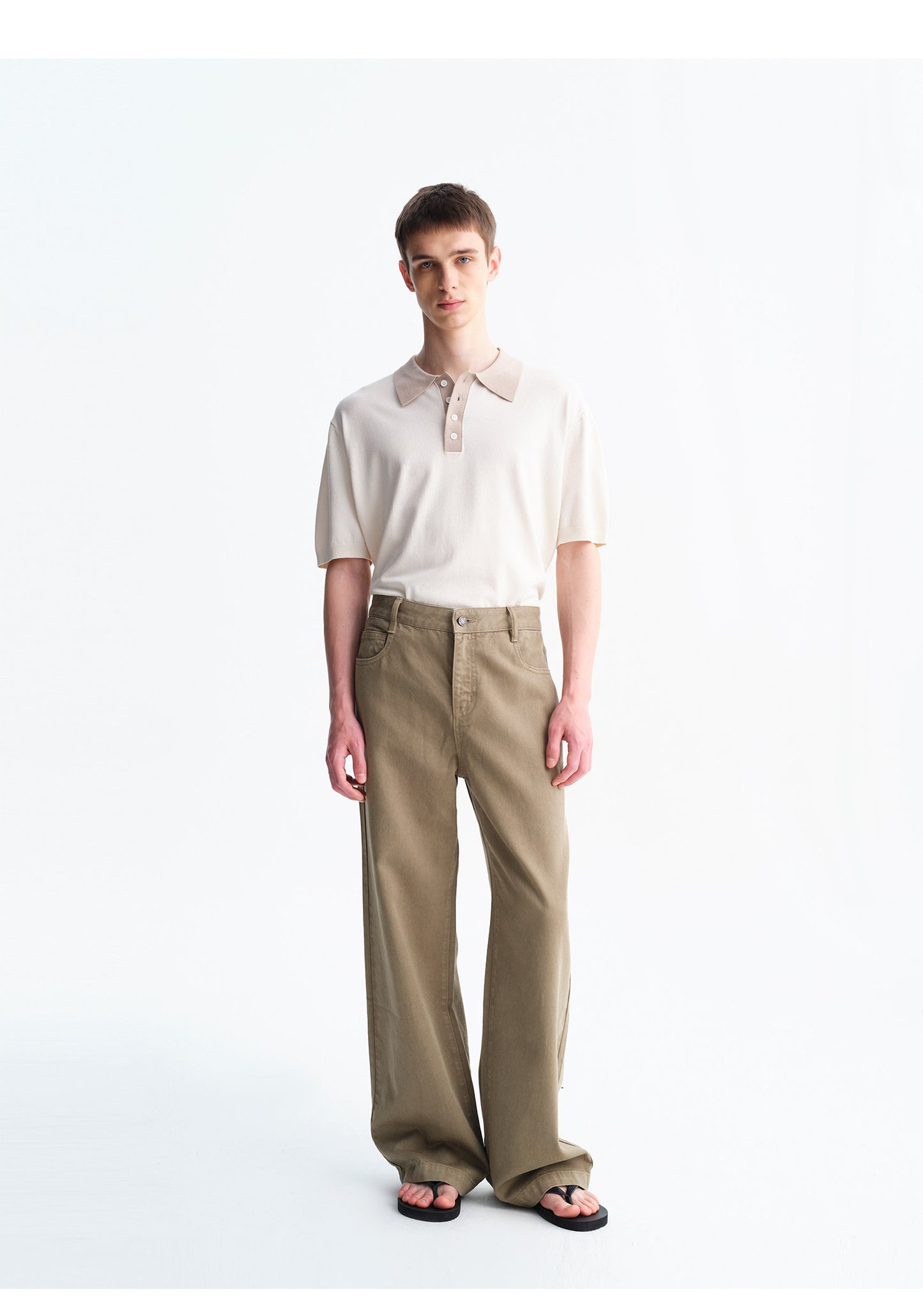 Straight-Leg Casual Denim Pants
