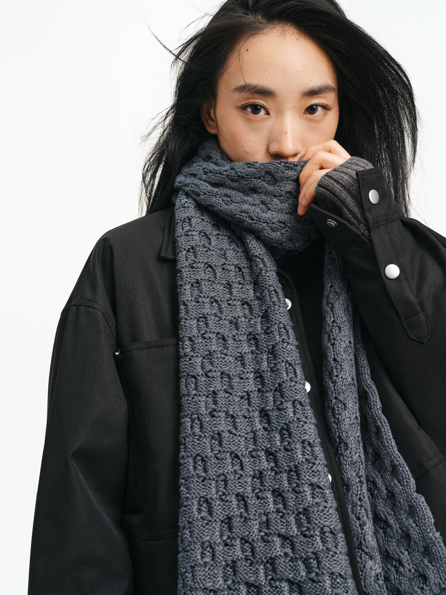 Cable-knit Heated Long Scarf