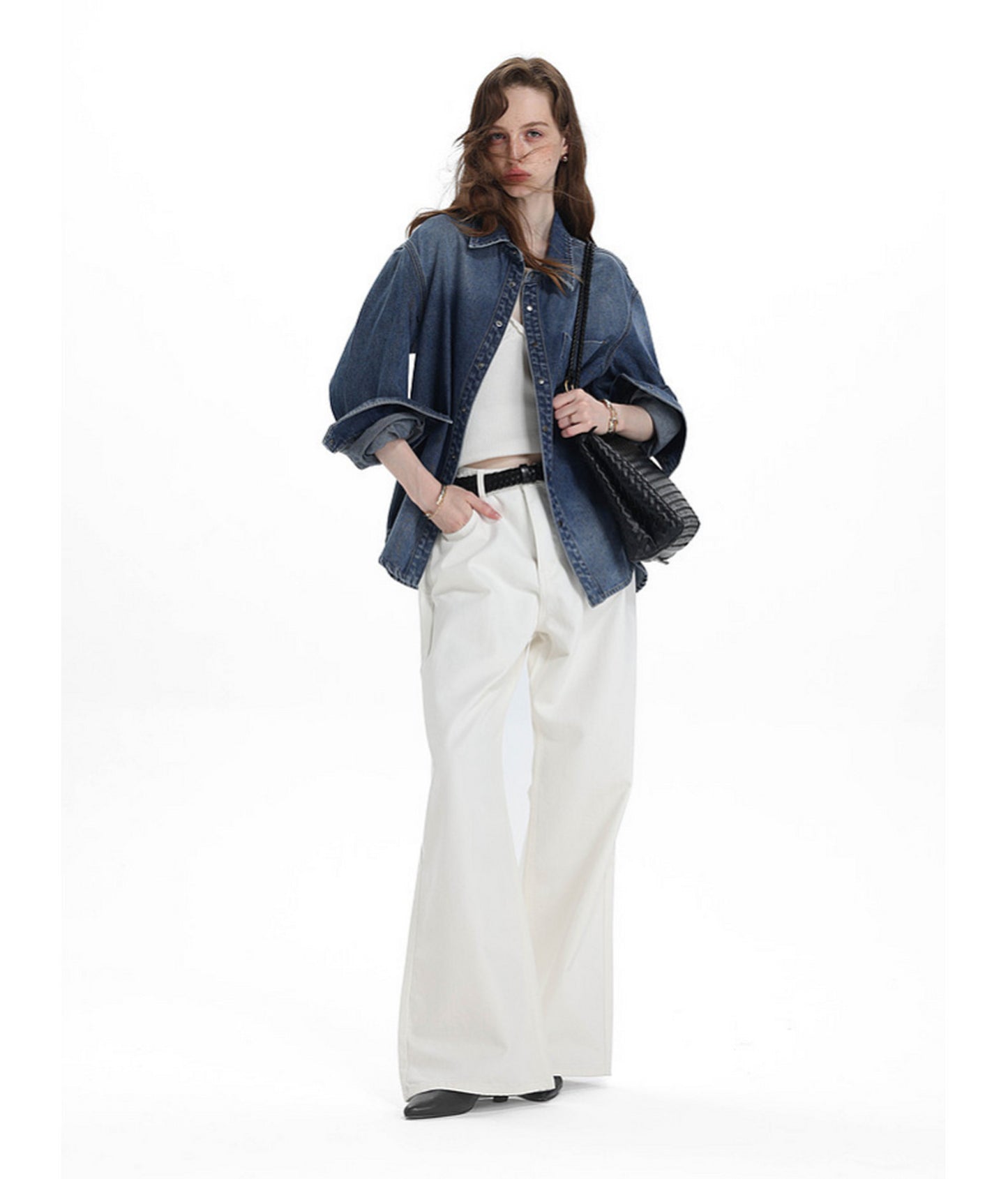 Vintage Relaxed-Fit Two-Tone Denim Shirt