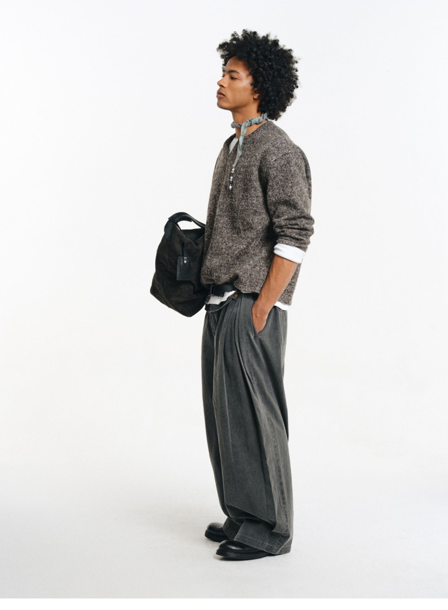 Wool Blend Faux Two-Piece Knit