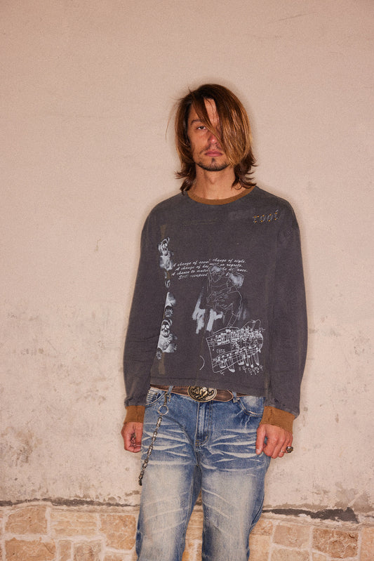 Distressed Print T-Shirt