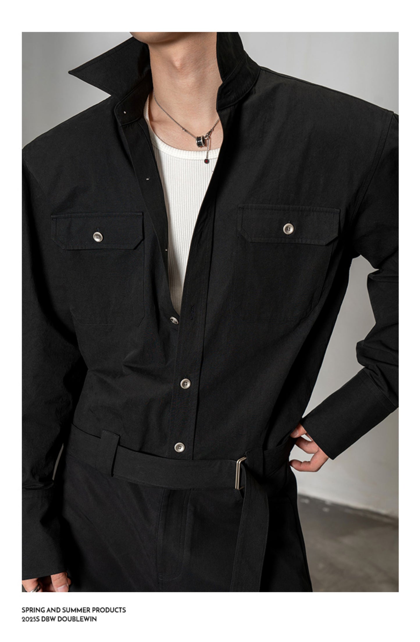 Pleated Textured Short Shirt