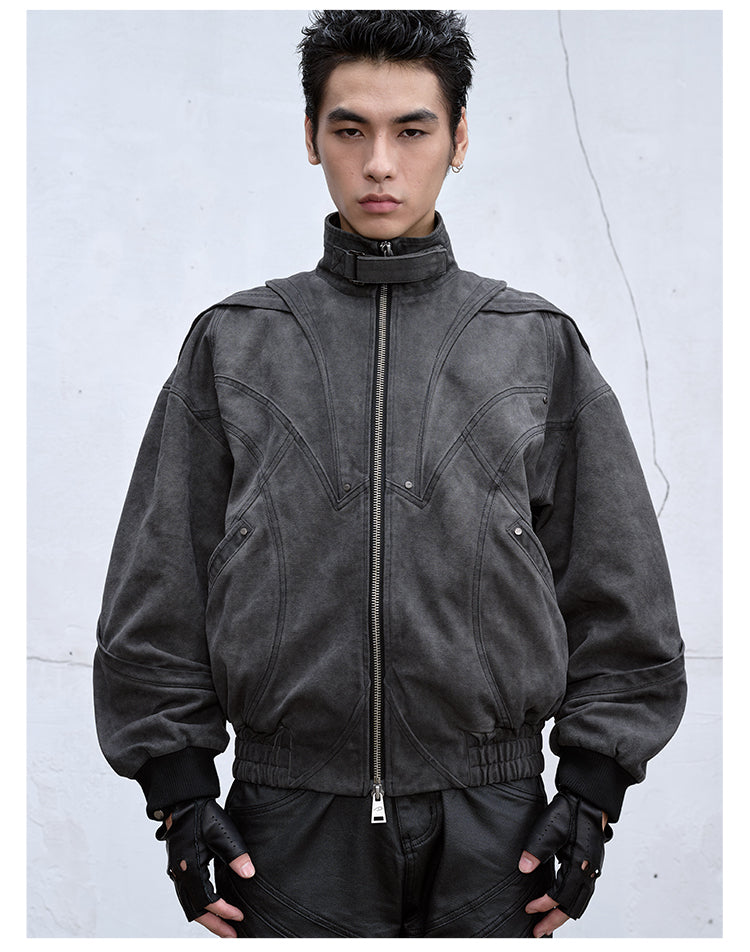 Deconstructed heavy bomber jacket