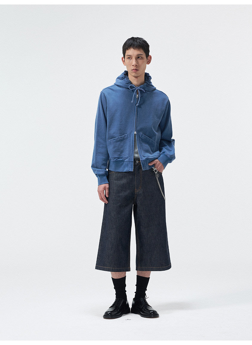 Short-Length Drawstring Sweatshirt