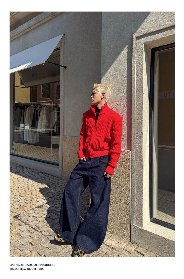 Curved-leg jeans
