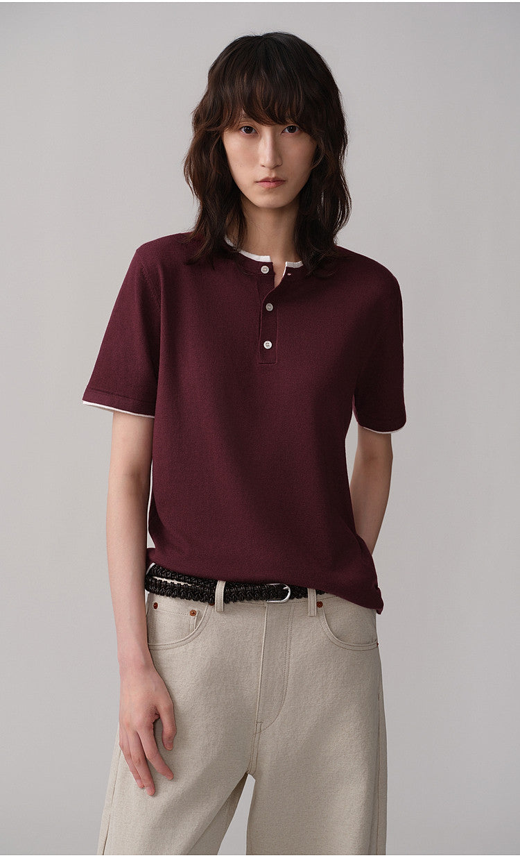 Faux Two-Piece Knit Shirt