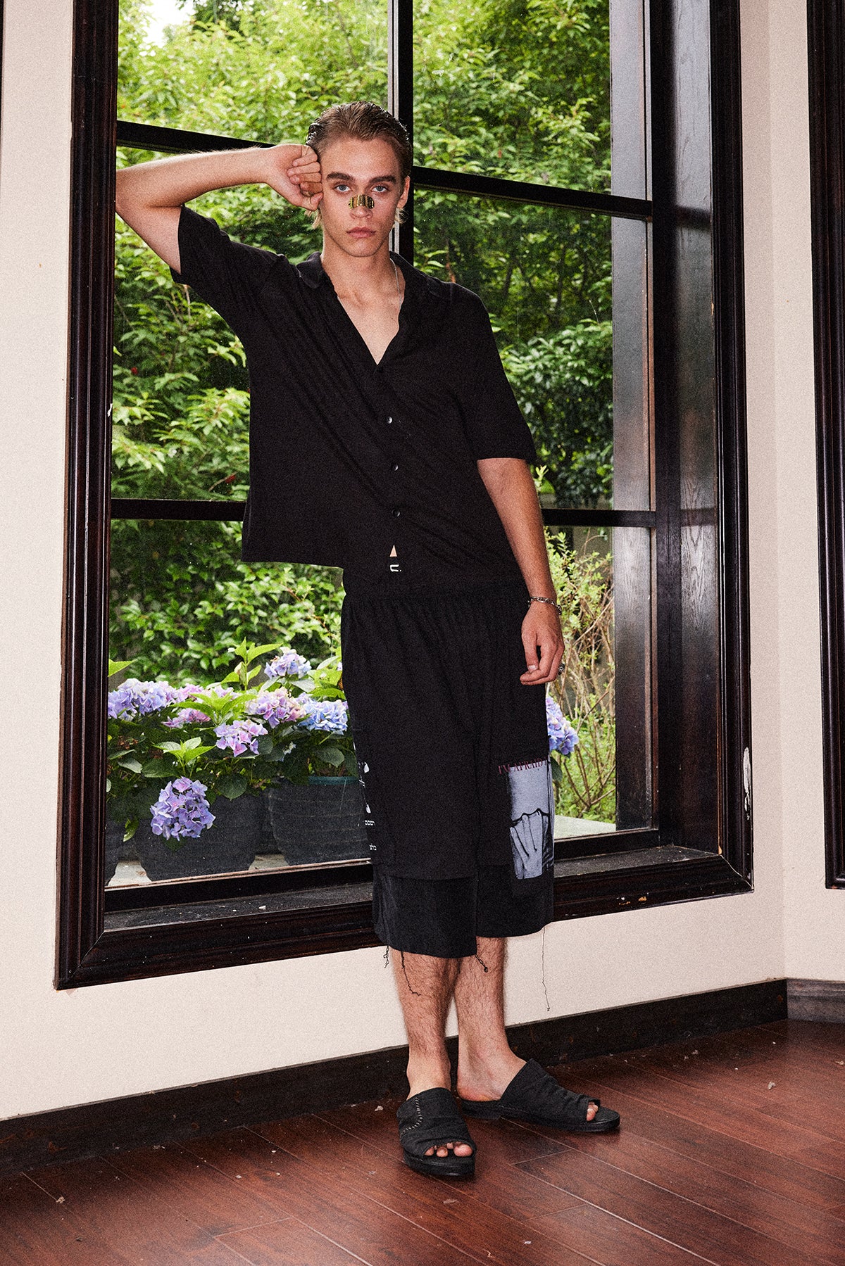 Corduroy patch cotton shorts