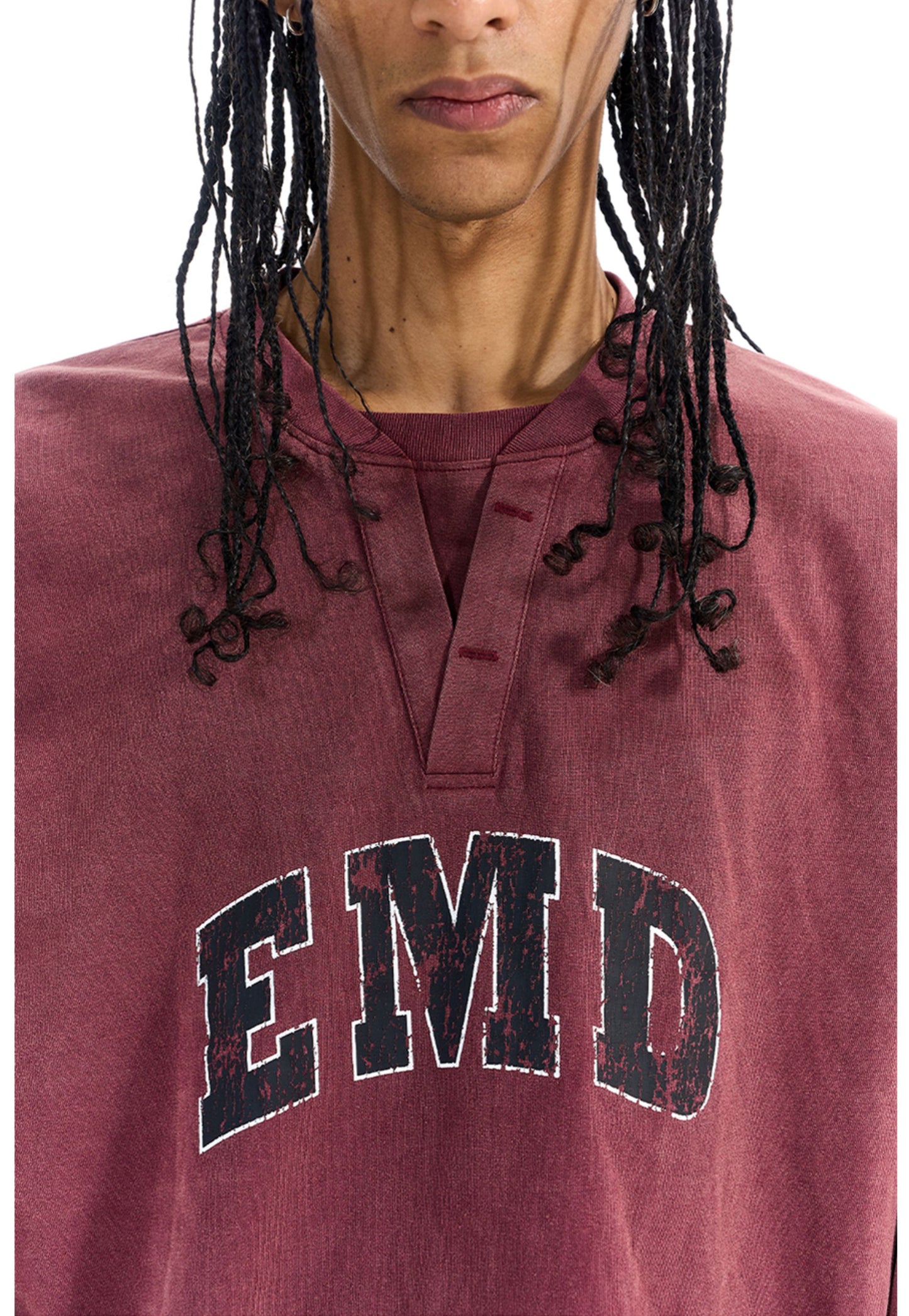 Wash-processed Basic Print T-Shirt