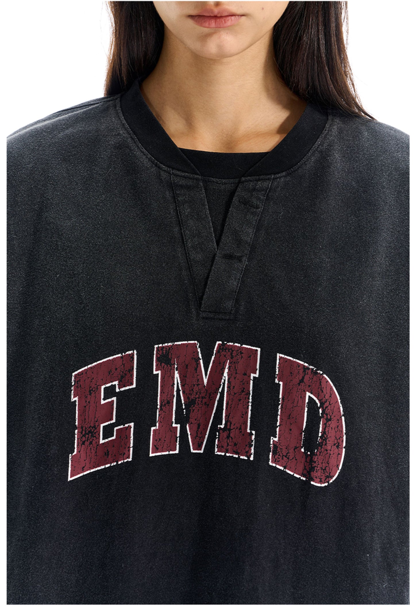 Wash-processed Basic Print T-Shirt