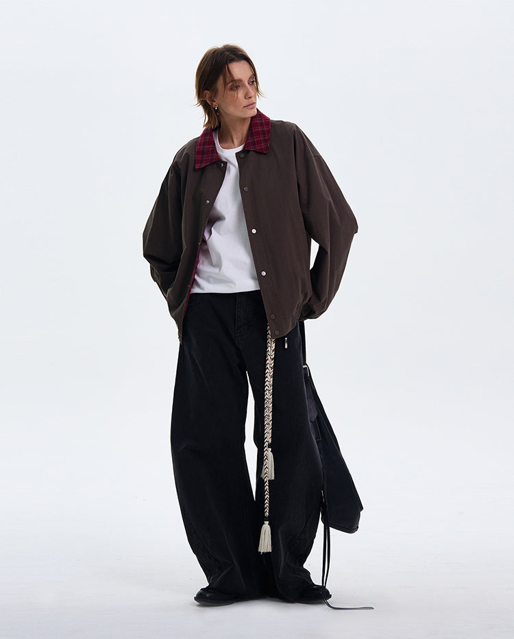 Checkered lapel jacket