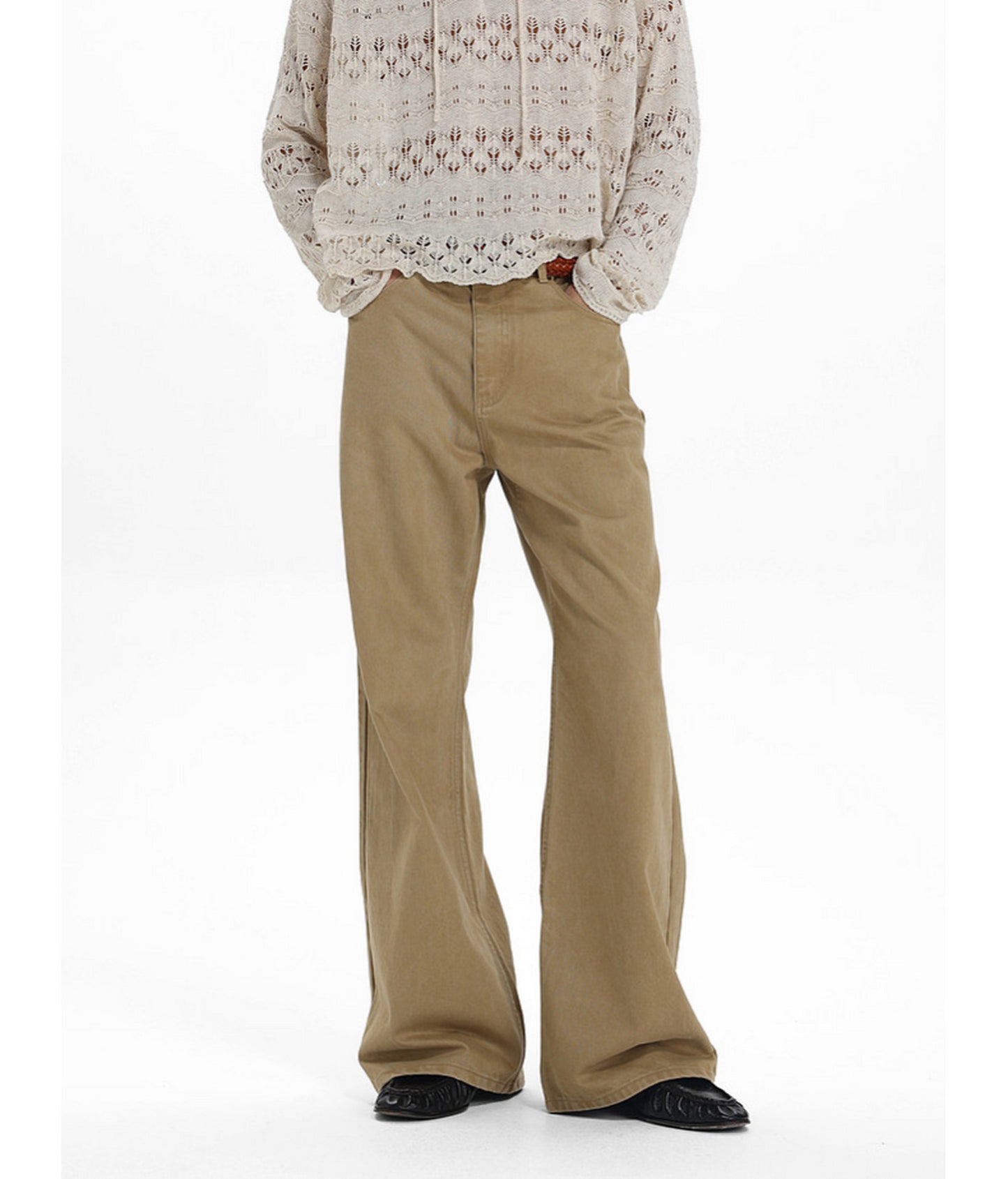 Low-Waist Straight-Leg Casual Pants