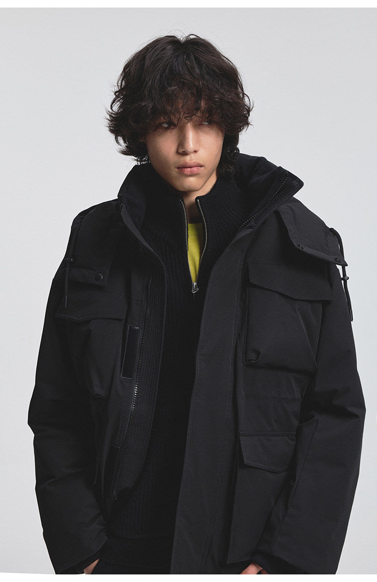 Multi-pocket down jacket