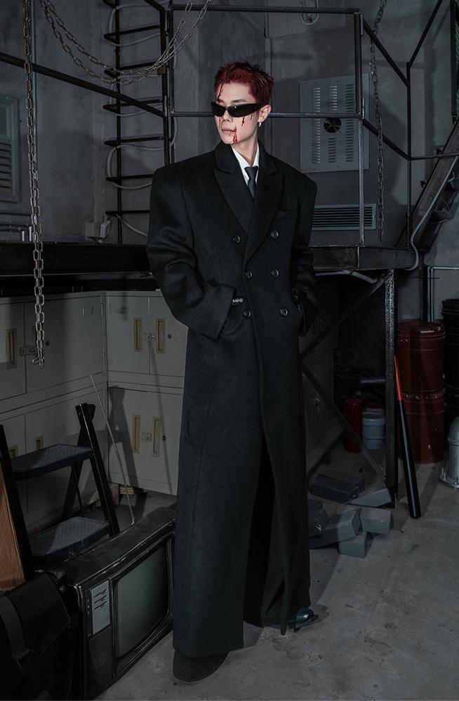 Shoulder Waist Long Coat