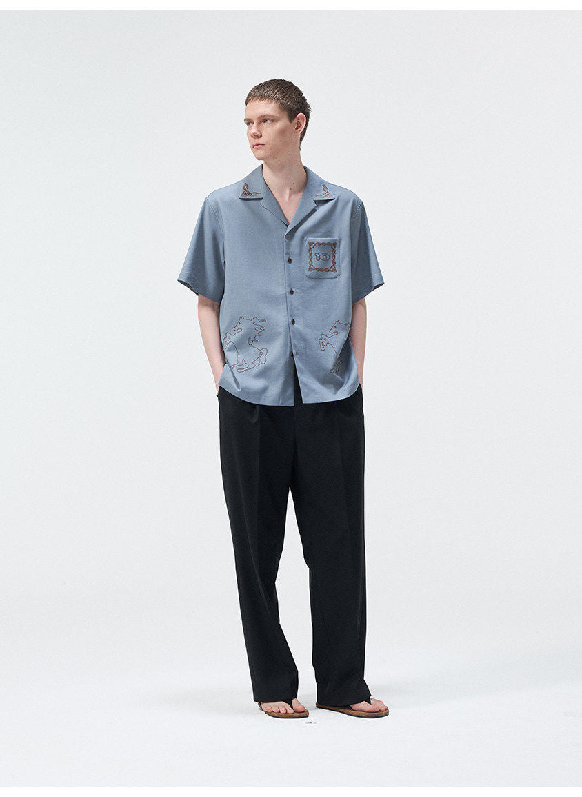 Embroidered Linen Shirt