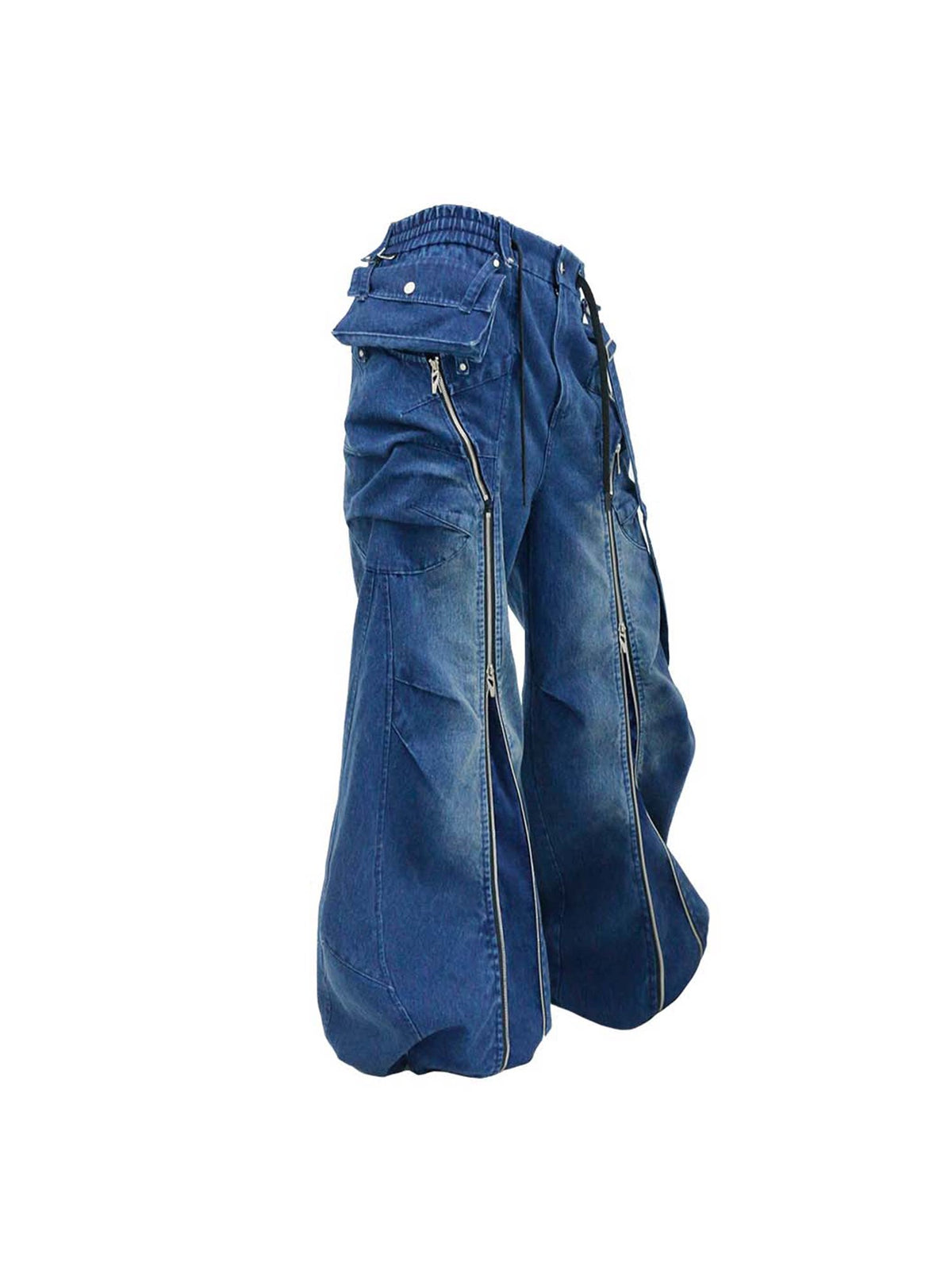 Versatile Denim Pants with a Removable Strap