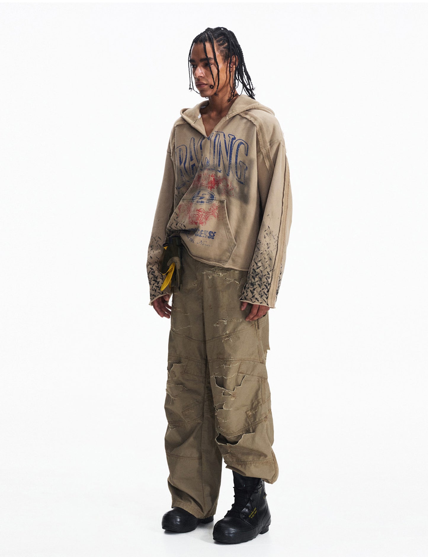 Racing Print Hooded Sweatshirt