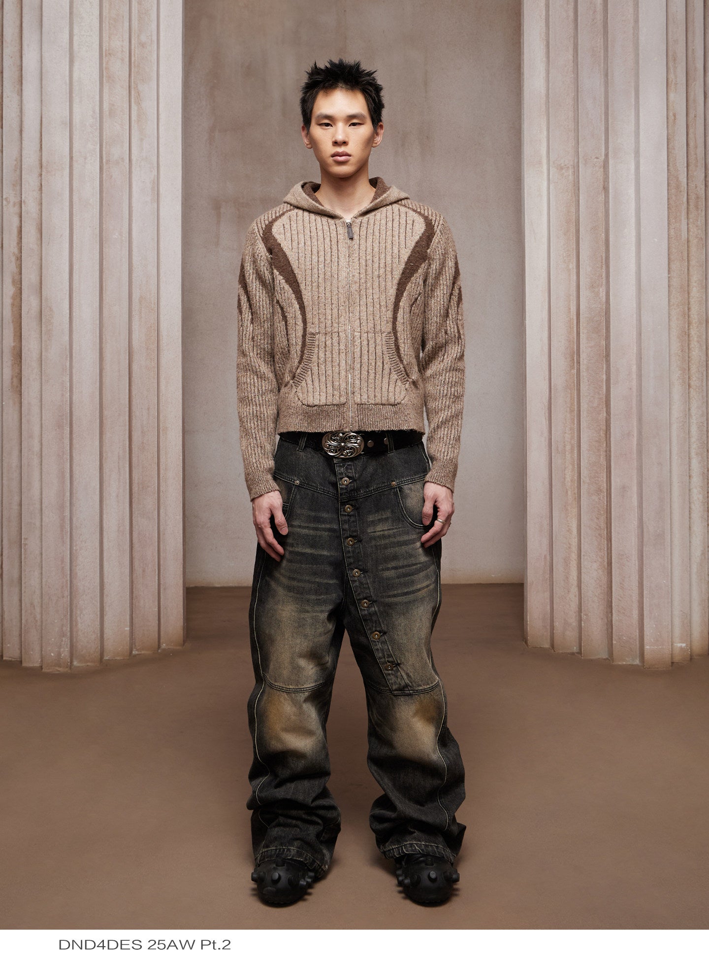 Wool-Blend Zip-Up Cardigan