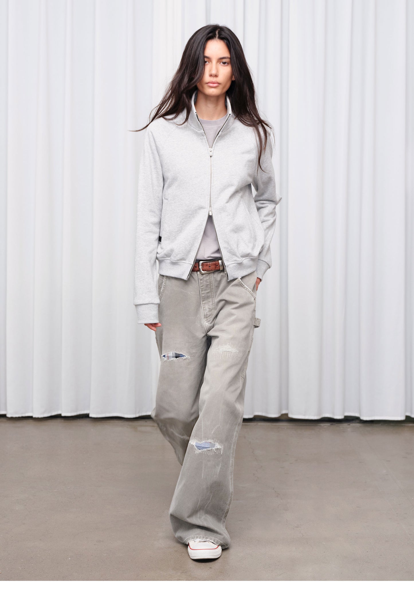 Patchwork Distressed Embroidery Remade Work Pants
