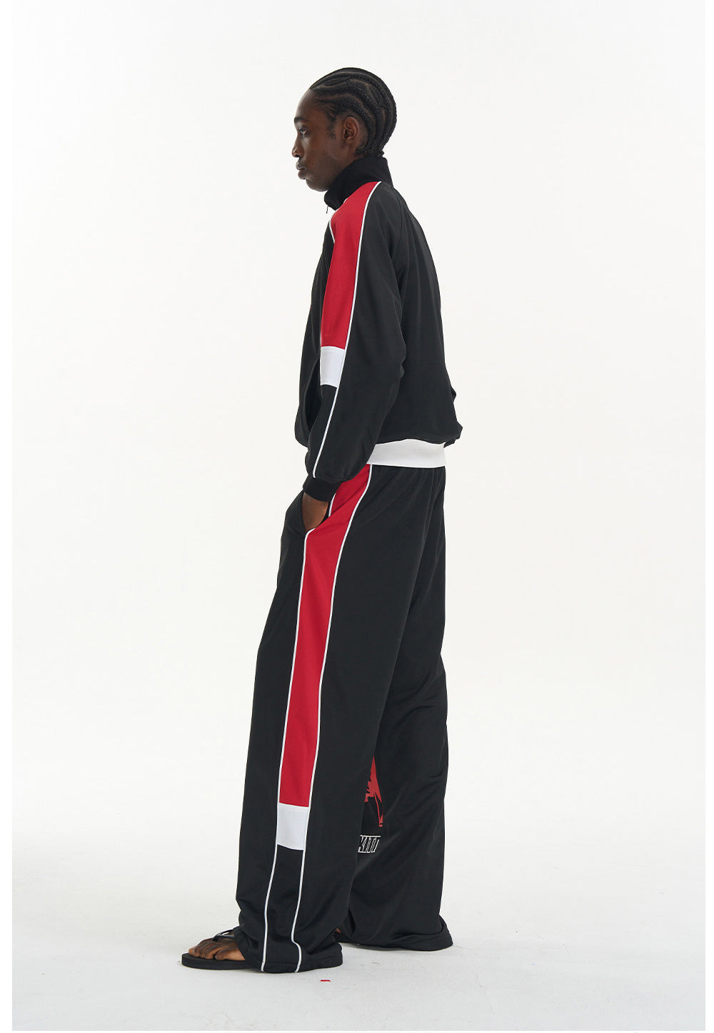 Loose-Fit Sporty Print Casual Pants