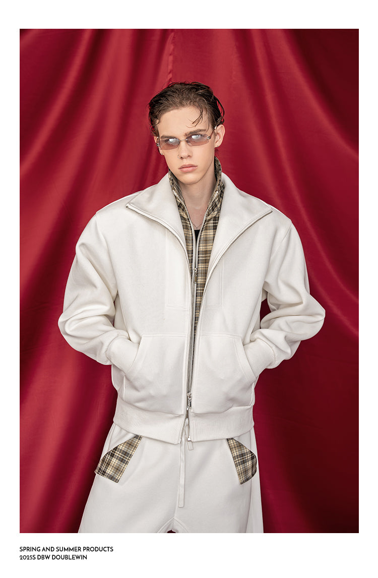 Fake Two-Piece Zipper Sweatshirt