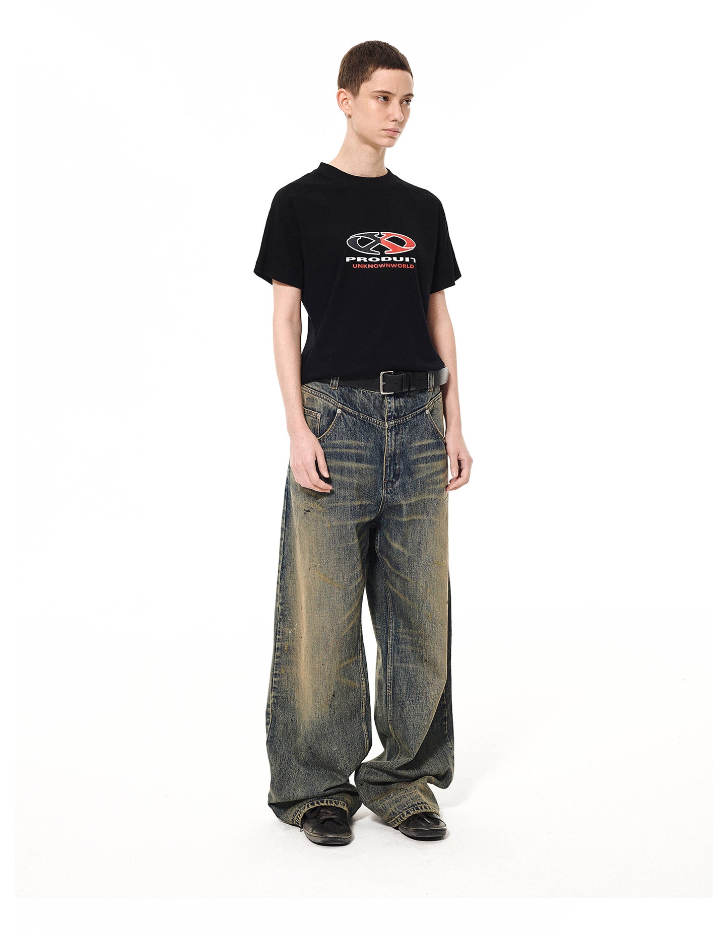 Washed unisex baggy jeans 