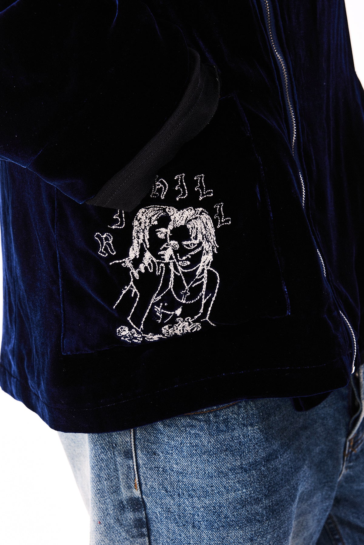 Velvet Embroidery Boyish Jacket