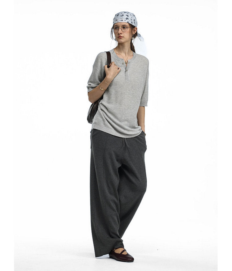 Relaxed Straight-Leg Casual Pants