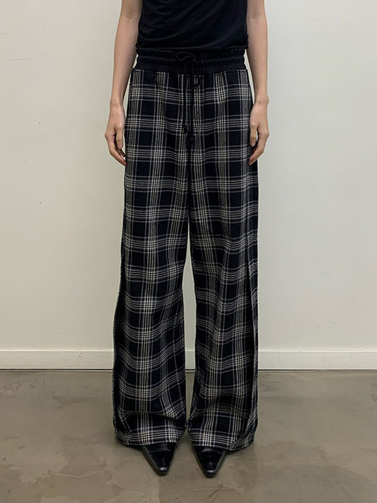 Loose Checked Casual Pants