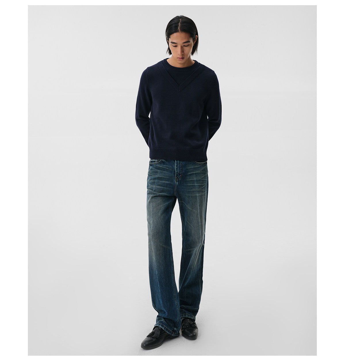 Classic Denim Pants with Cold-Wash Finish