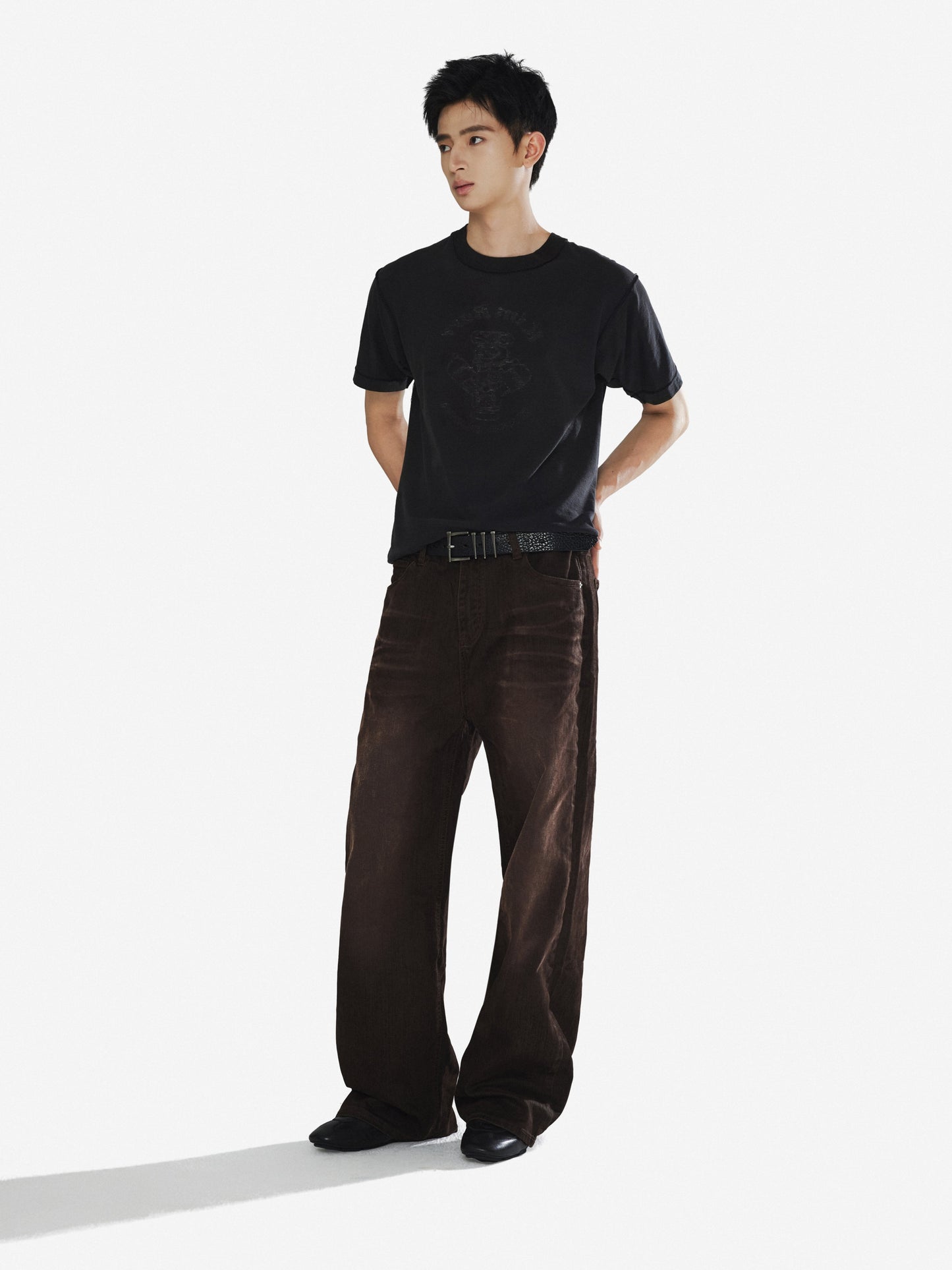 Flock Pleated 3D Whisker Jeans