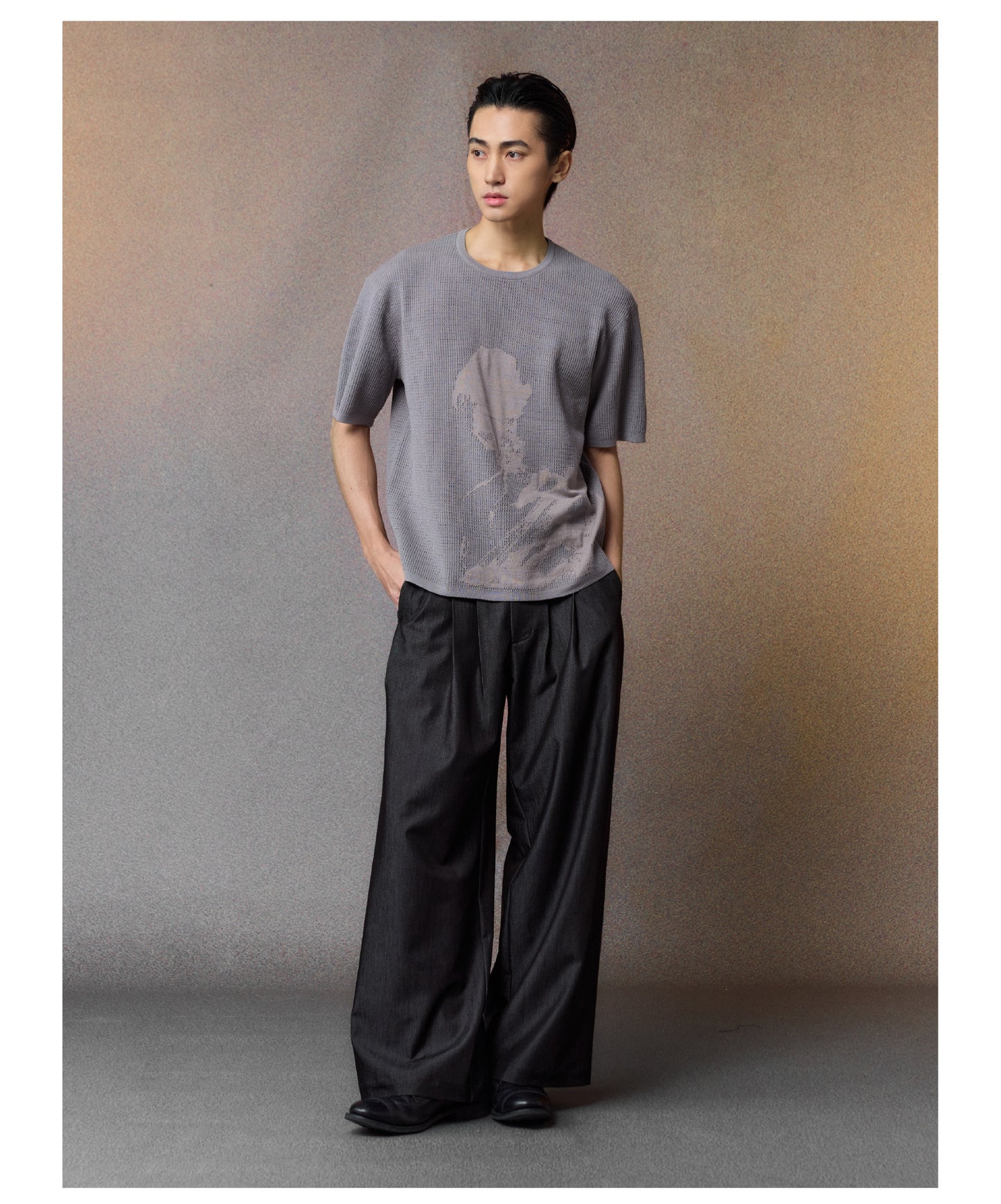 Draped Straight-Leg Pants