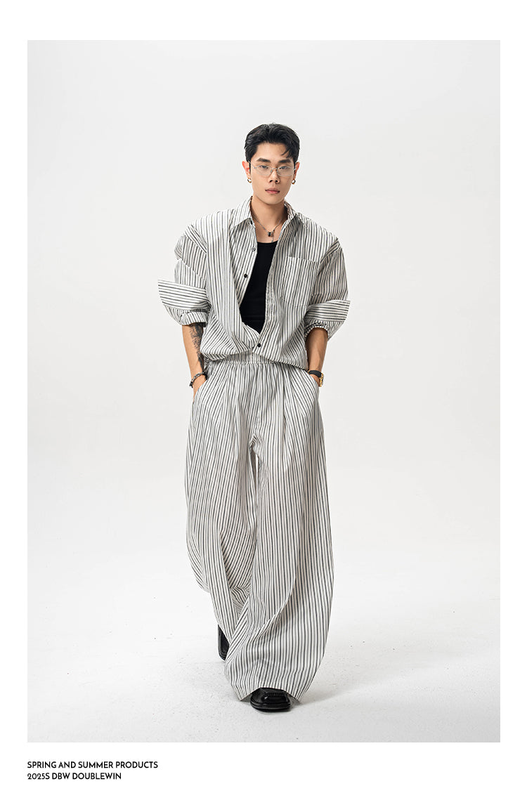 Retro High-End Striped Casual Pants
