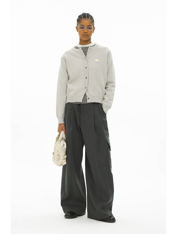 Draped Silhouette Wide Leg Pants