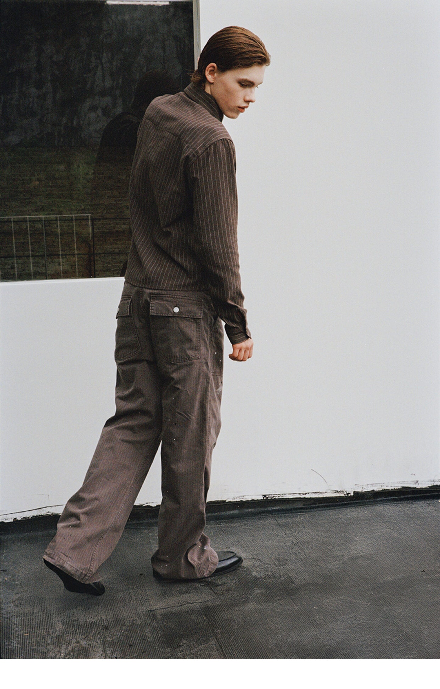 Vintage Herringbone Casual Pants