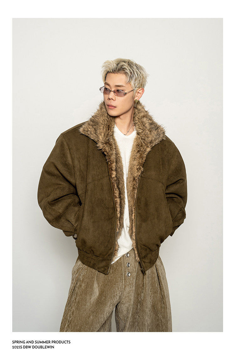 Faux Fox Fur Cotton Jacket