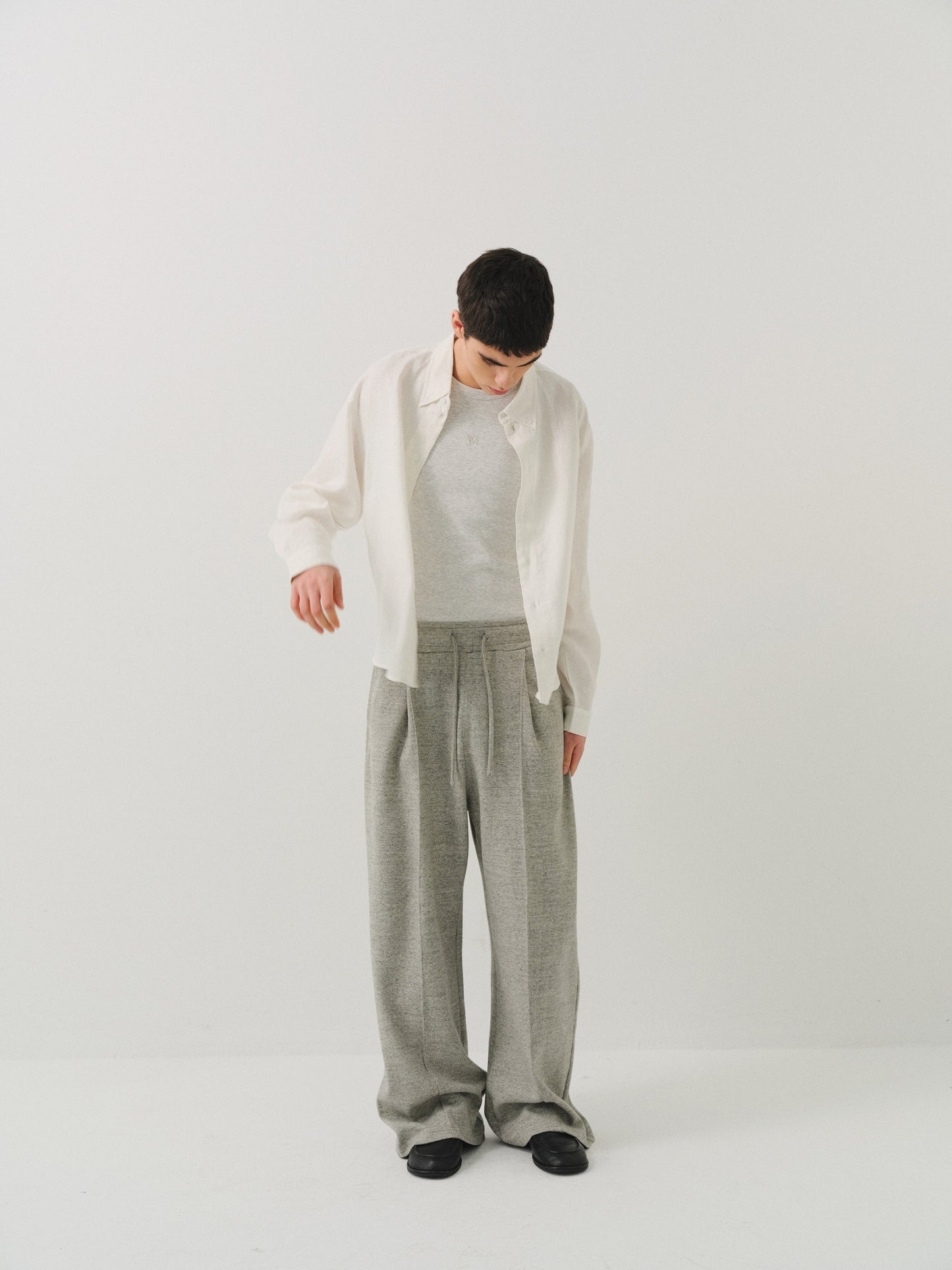 Center-Stitch Pleated Sweatpants