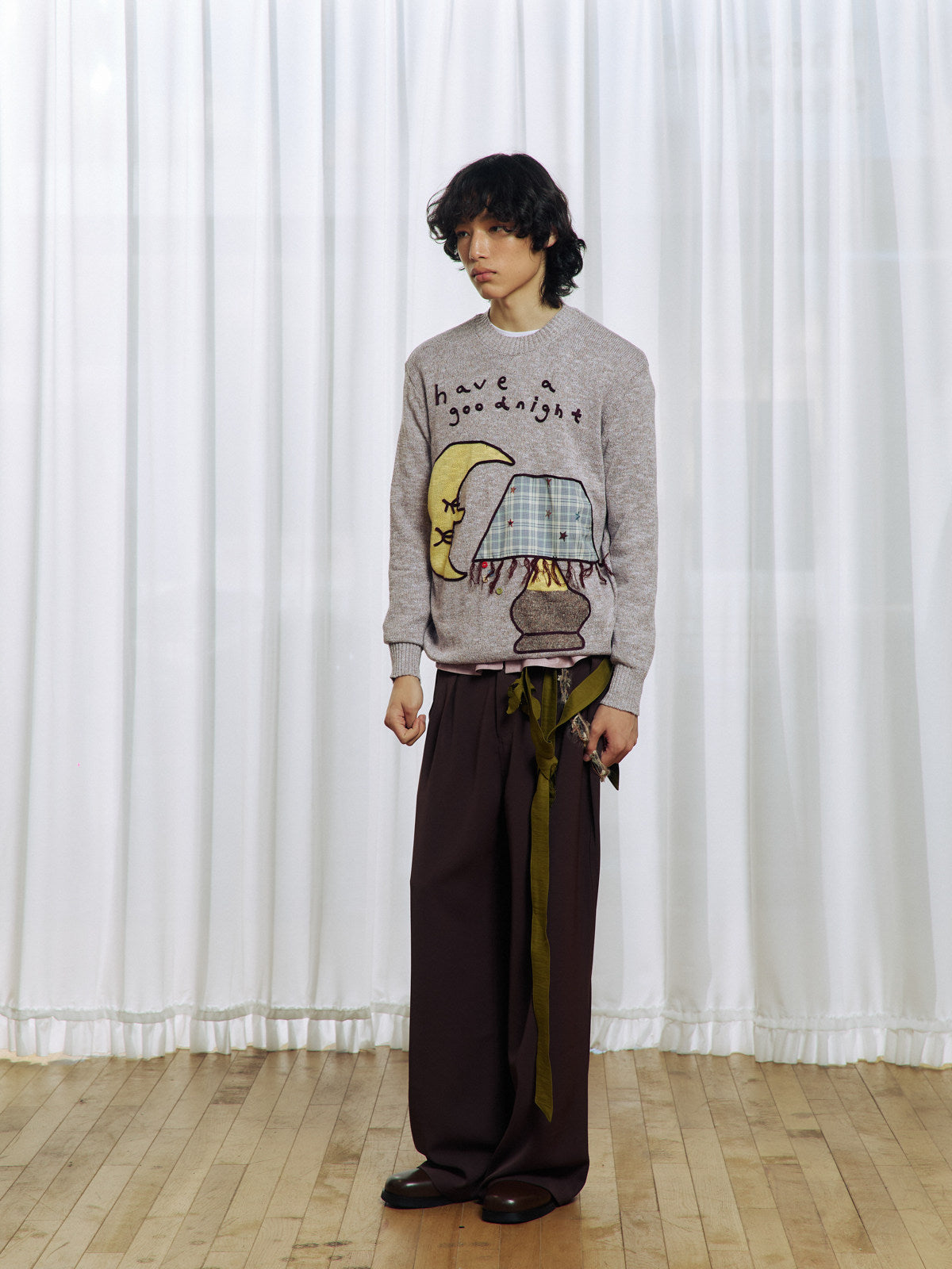 Flower Belt Casual Pants