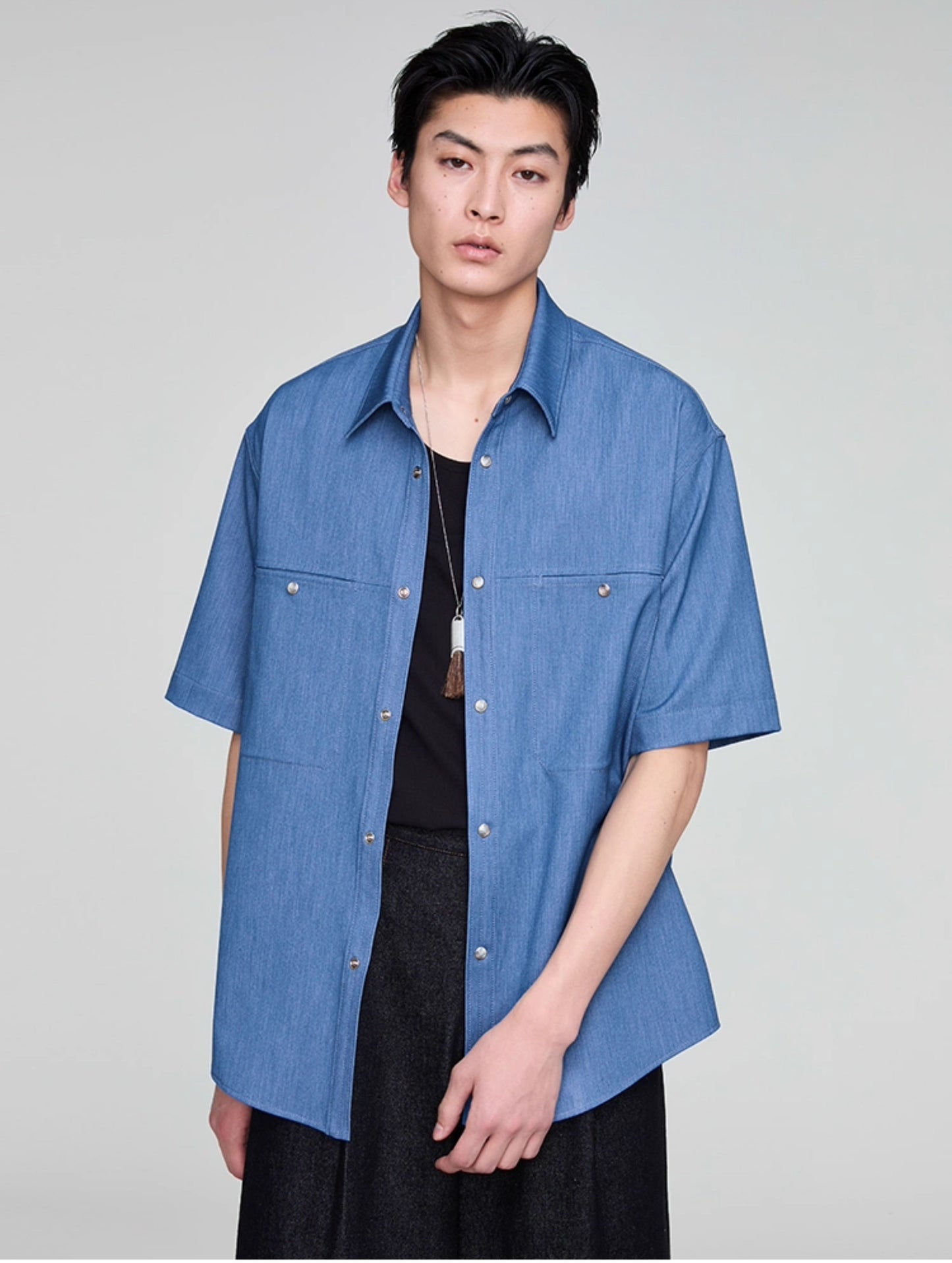 Imitation denim shirt