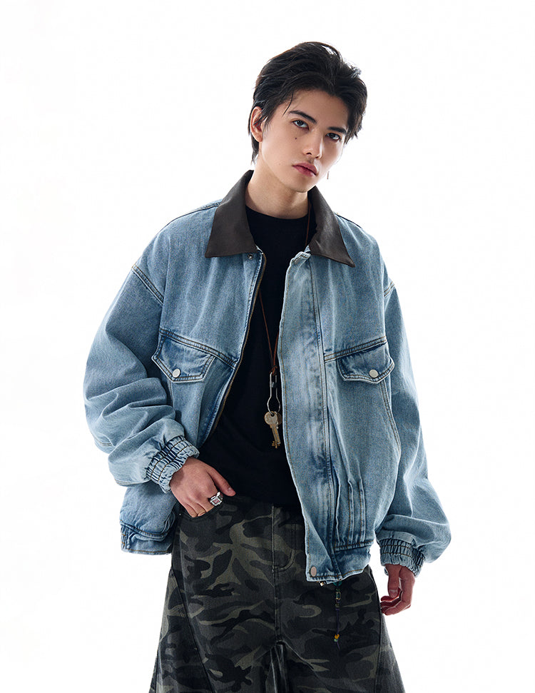 Niche Design Washed Denim Jacket