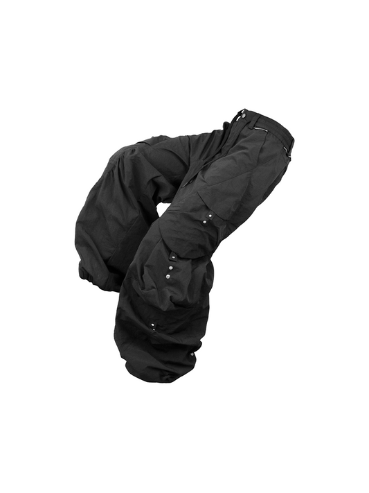 Layered Design Nylon Casual Pants