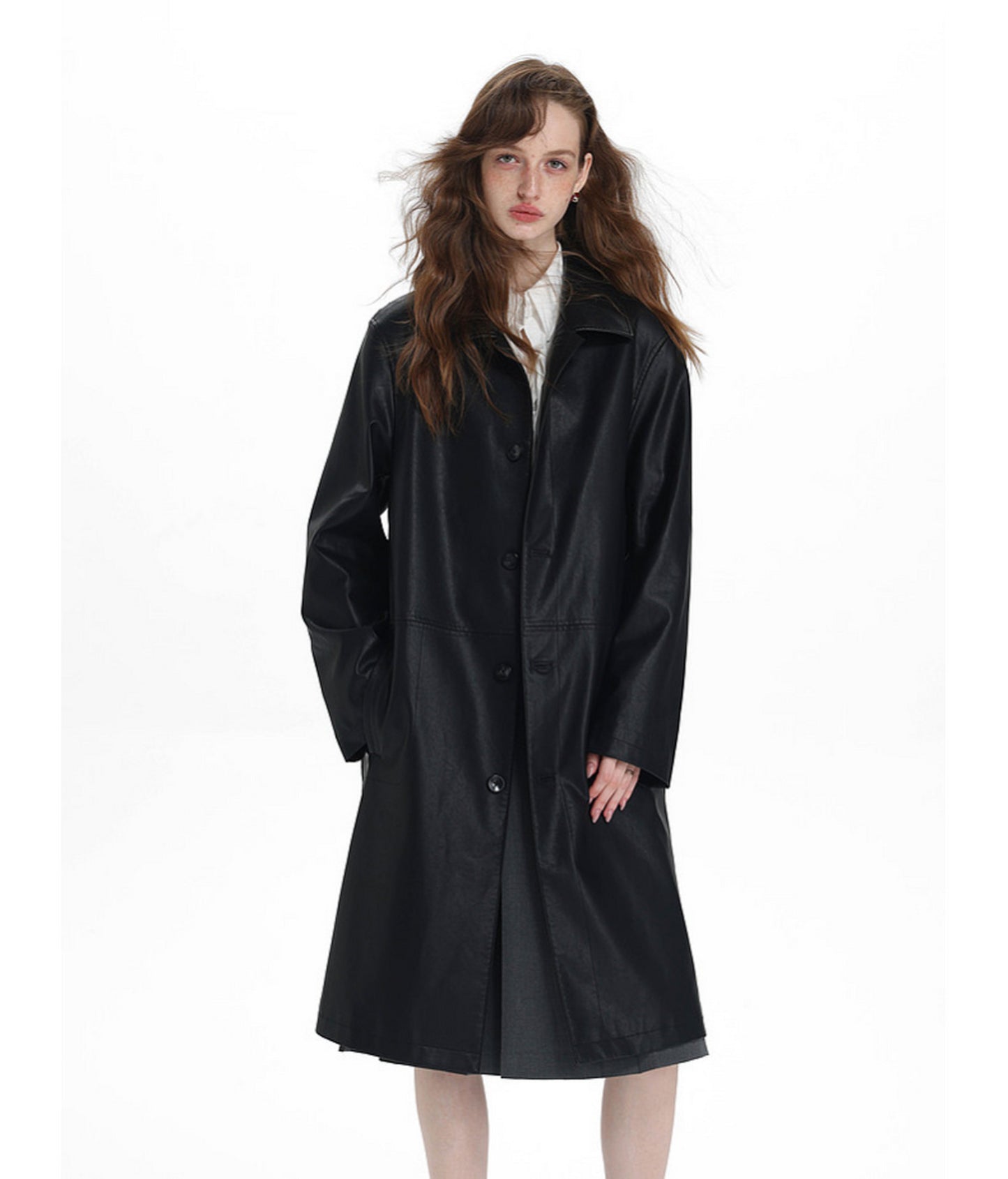 Faux Leather Coat