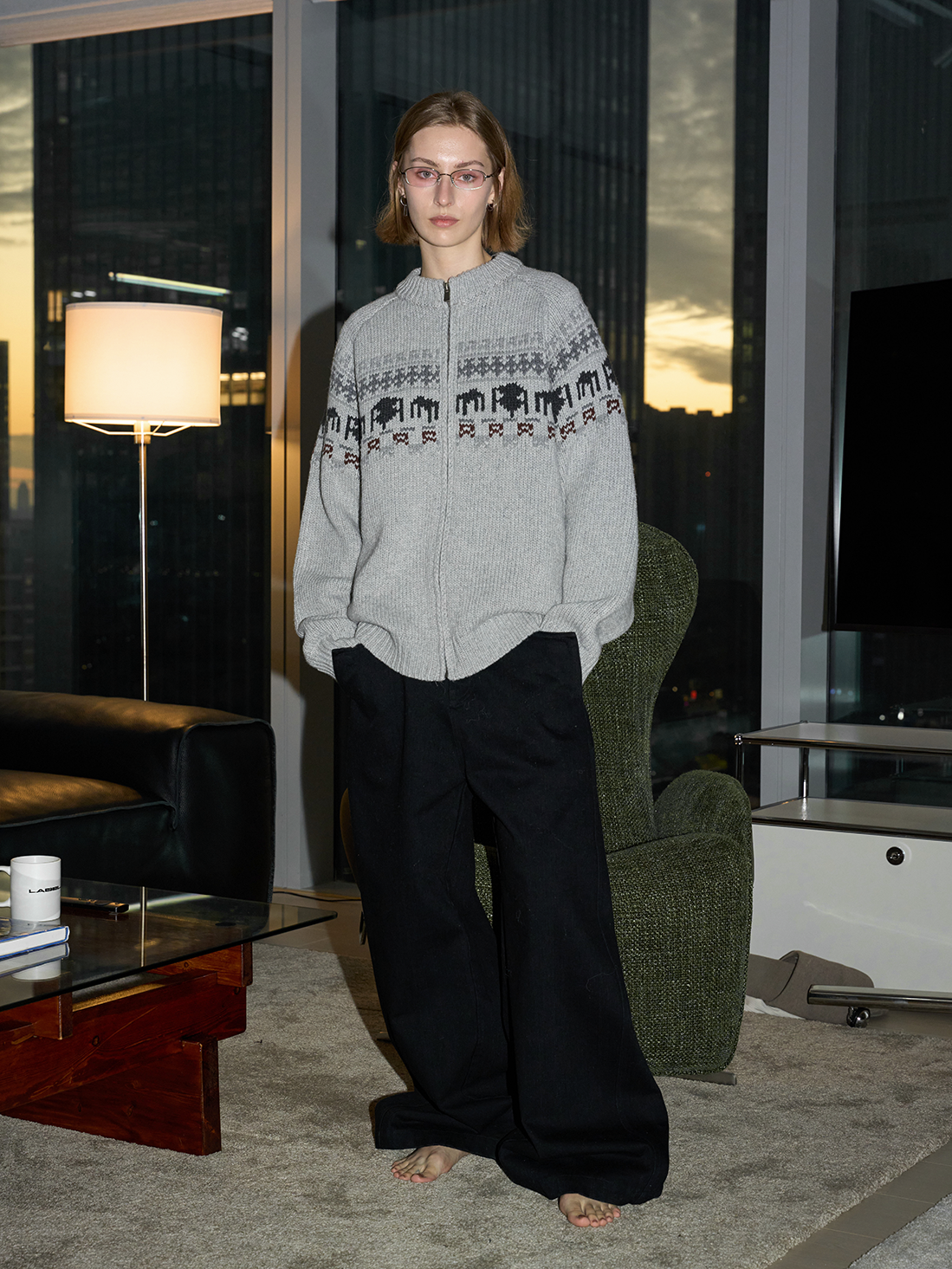 Loose Zip-Up Cardigan