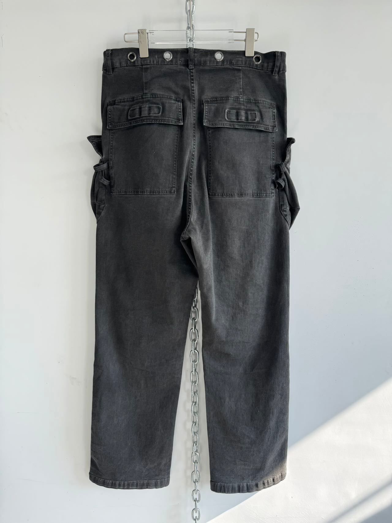 Multi-pocket dirty wash casual pants