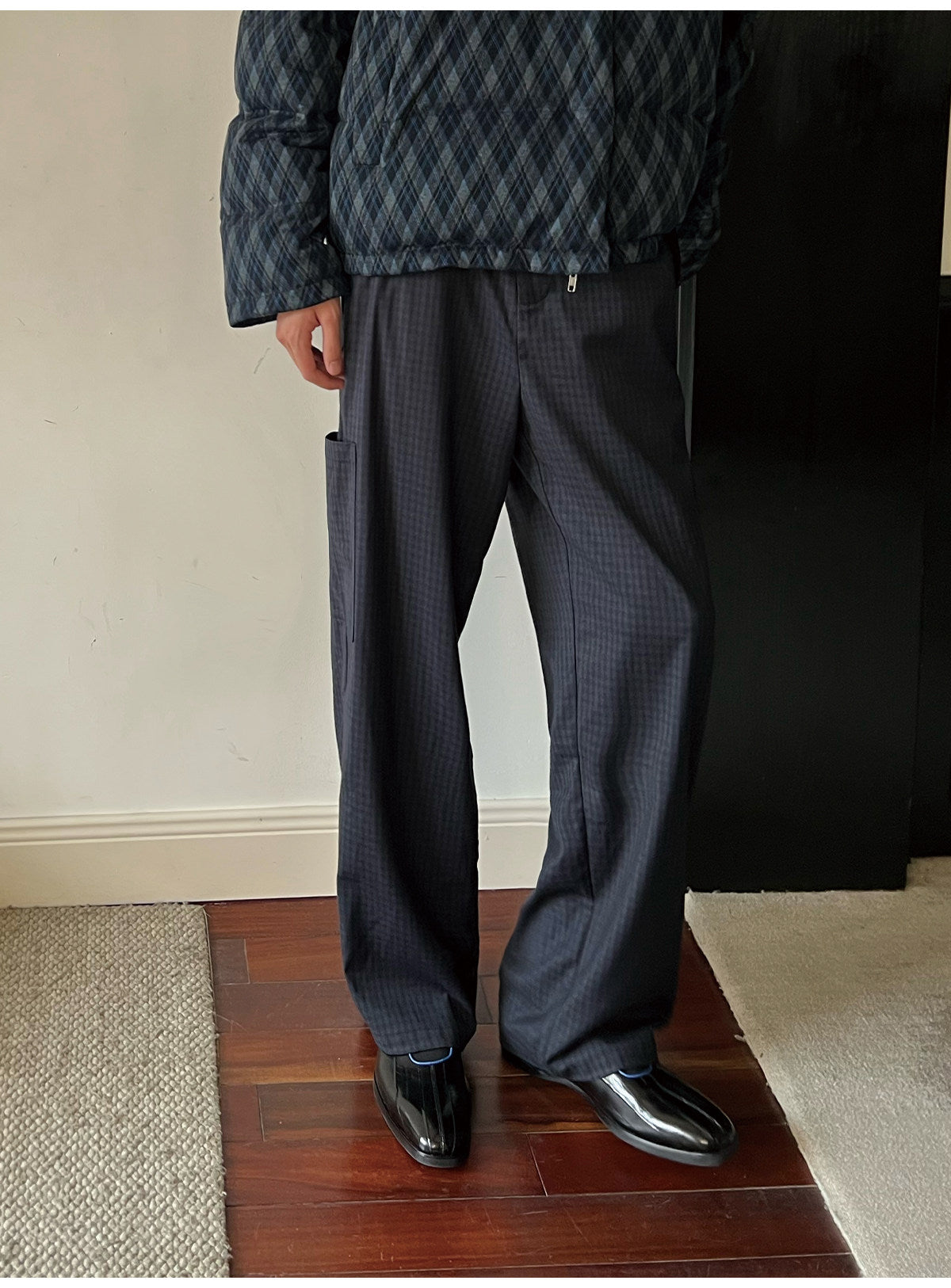 Patchwork Side-Pocket Casual Pants
