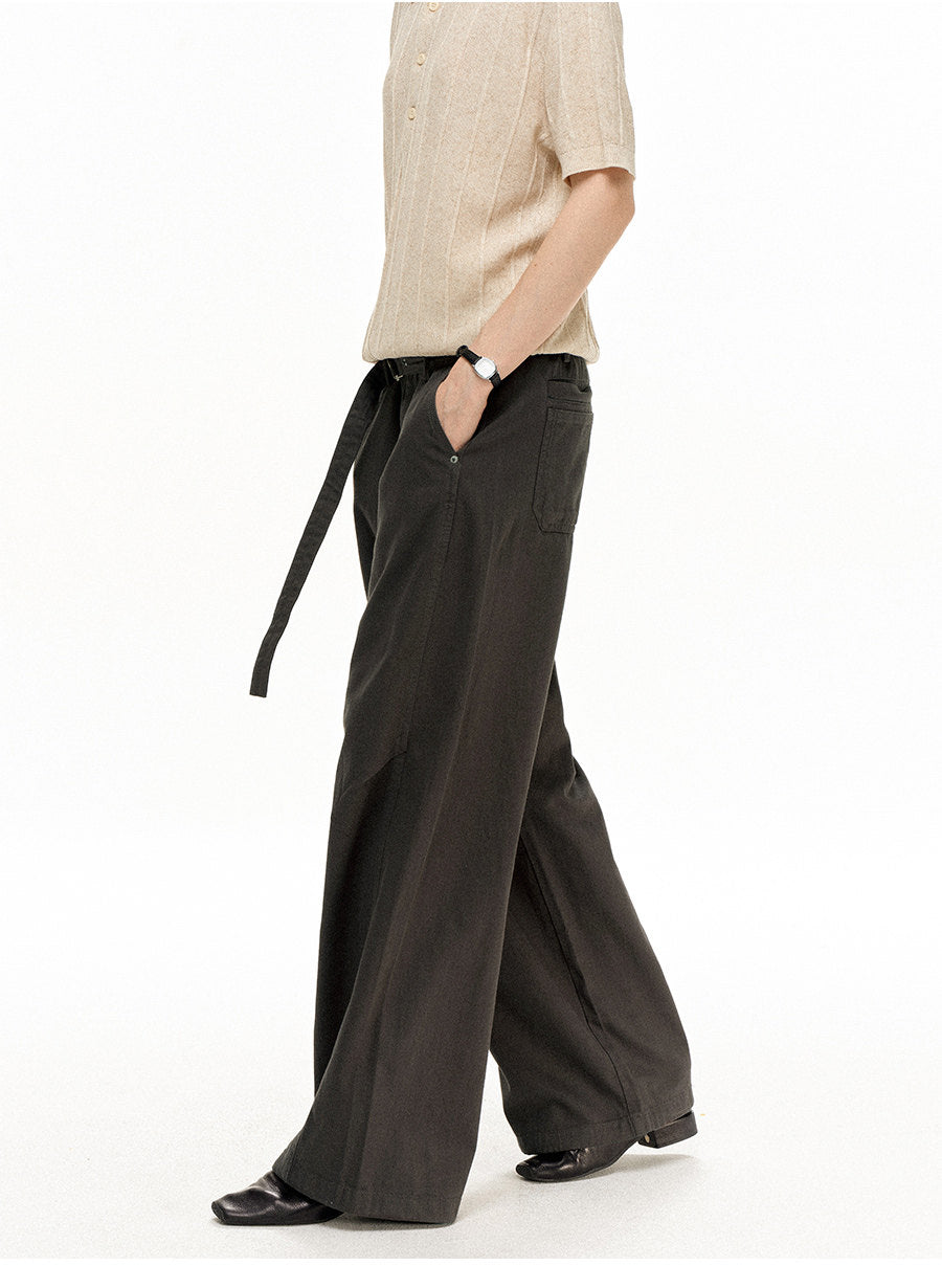 Straight-leg wide-leg pants